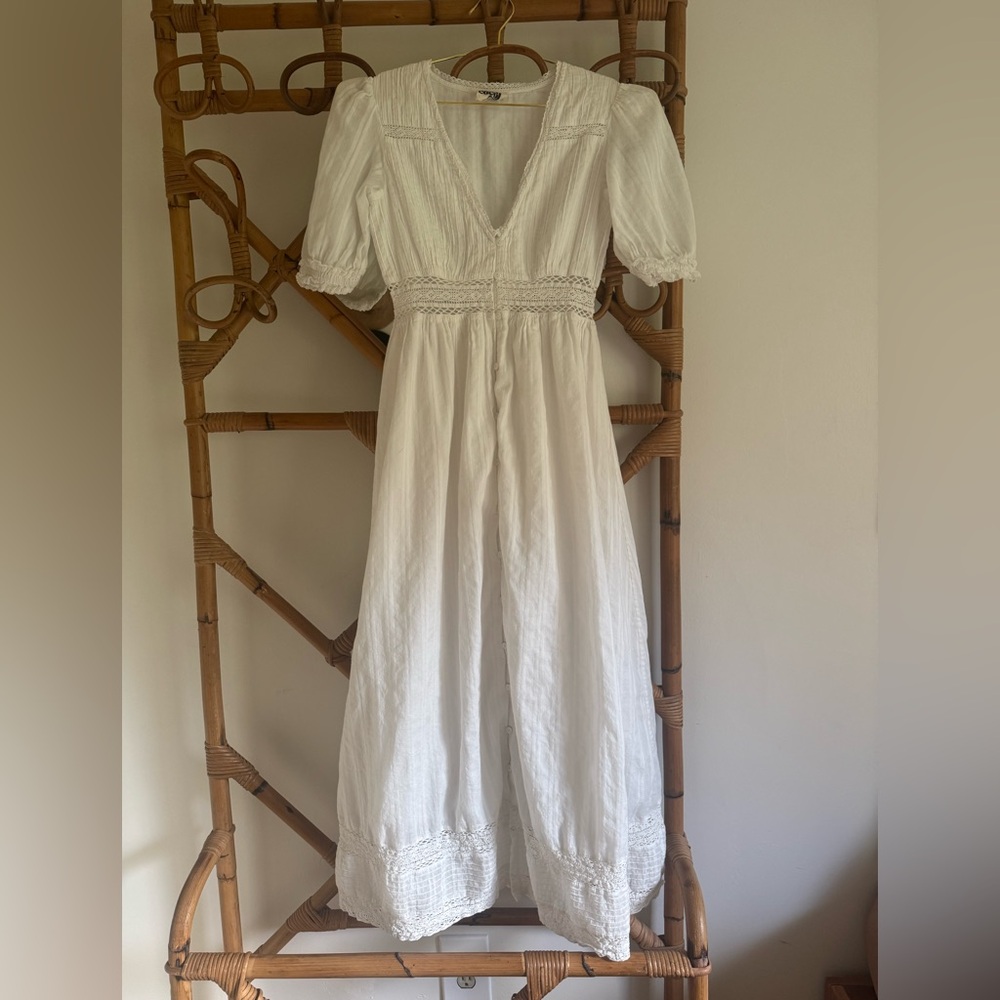 Mon Coco White Cotton Lace Maxi